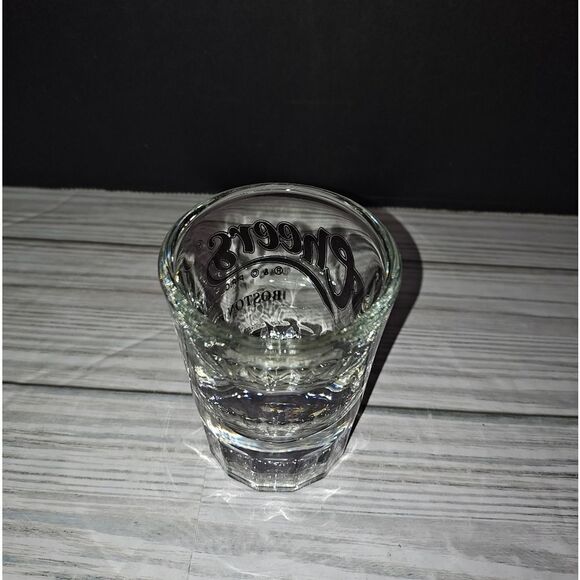 Vintage Cheers Boston Clear Black Logo Collectible Mancave Bar Heavy Shot Glass - Picture 5 of 8